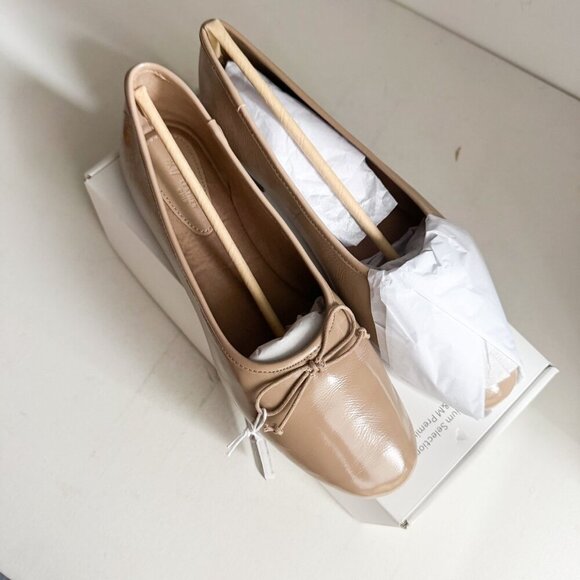 H & M Premium Selection Nude Beige Ballet Leather Flats 11 - Picture 4 of 7